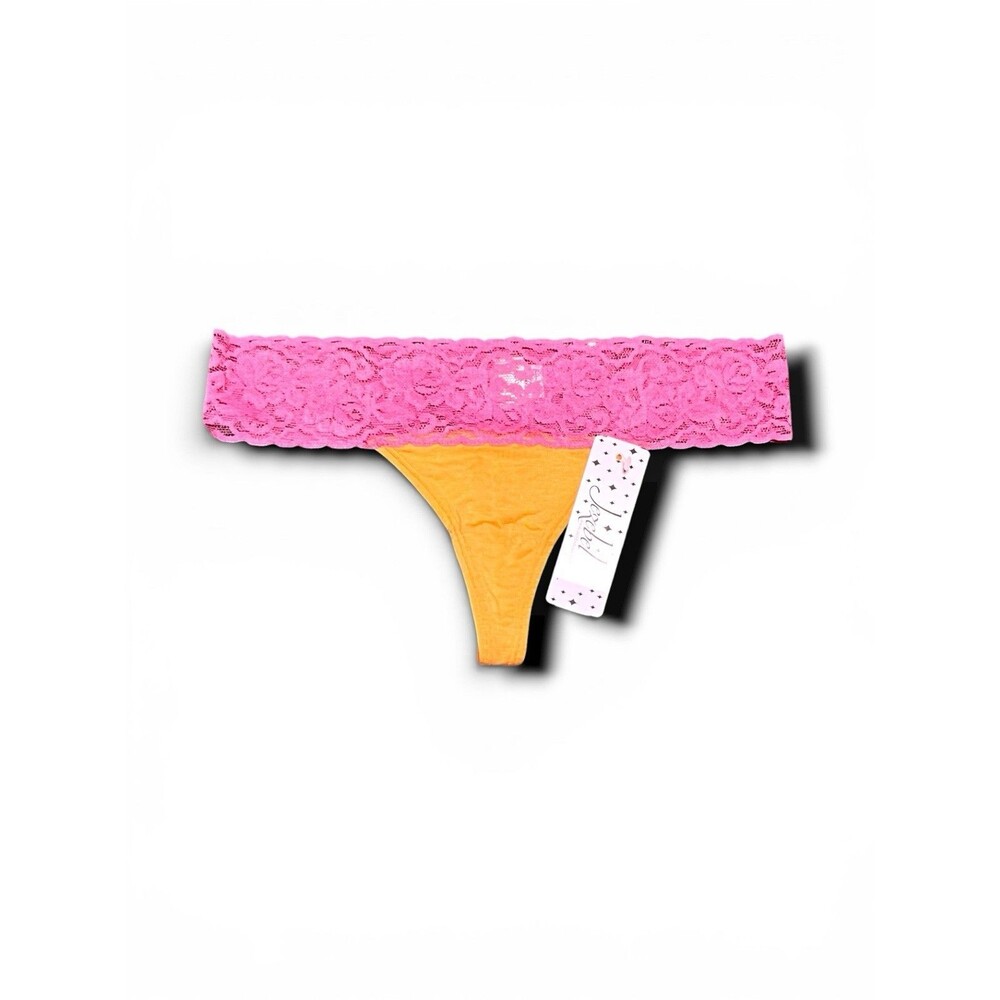 Jezebel Women's Lace Trim Modal Thong Panty - Small